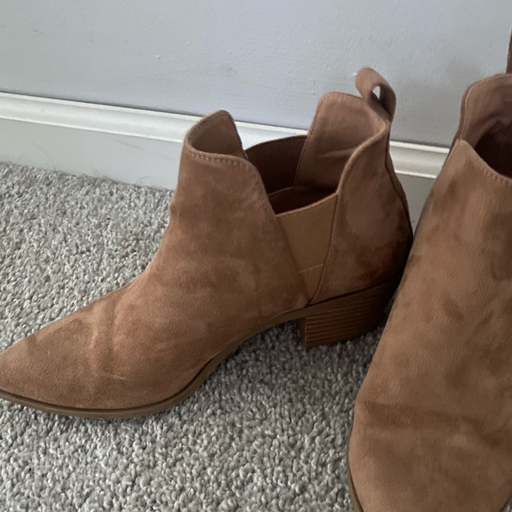 Tan suede ankle boots